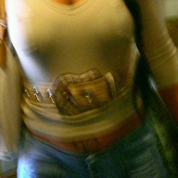 Guess Real Snakeskin Big Buckle Stretch Belt - Picture 11 of 11